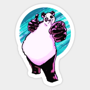 Buddy Panda with Bright Blue Background Sticker